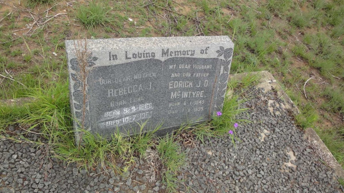 McINTYRE Edrick J.O. 1845-1939 &amp; Rebecea J. LONG 1866-1963