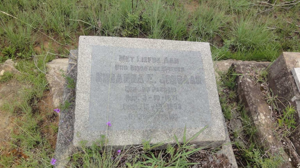 JORDAAN Susanna E. nee DU PLESSIS 1871-19?3
