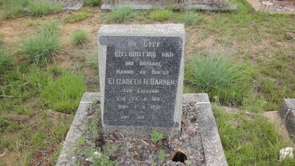 BARKER Elizabeth H. nee LATEGAN 1897-1951