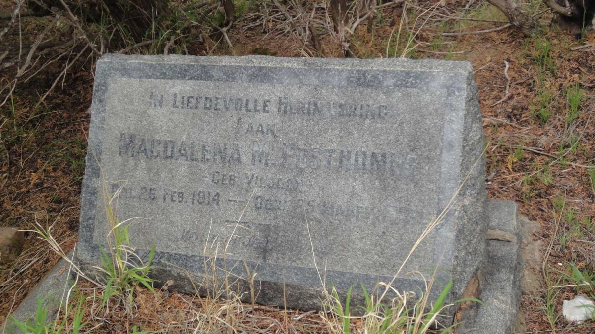 POSTHUMUS Magdalena M. nee VILJOEN 1914-1937