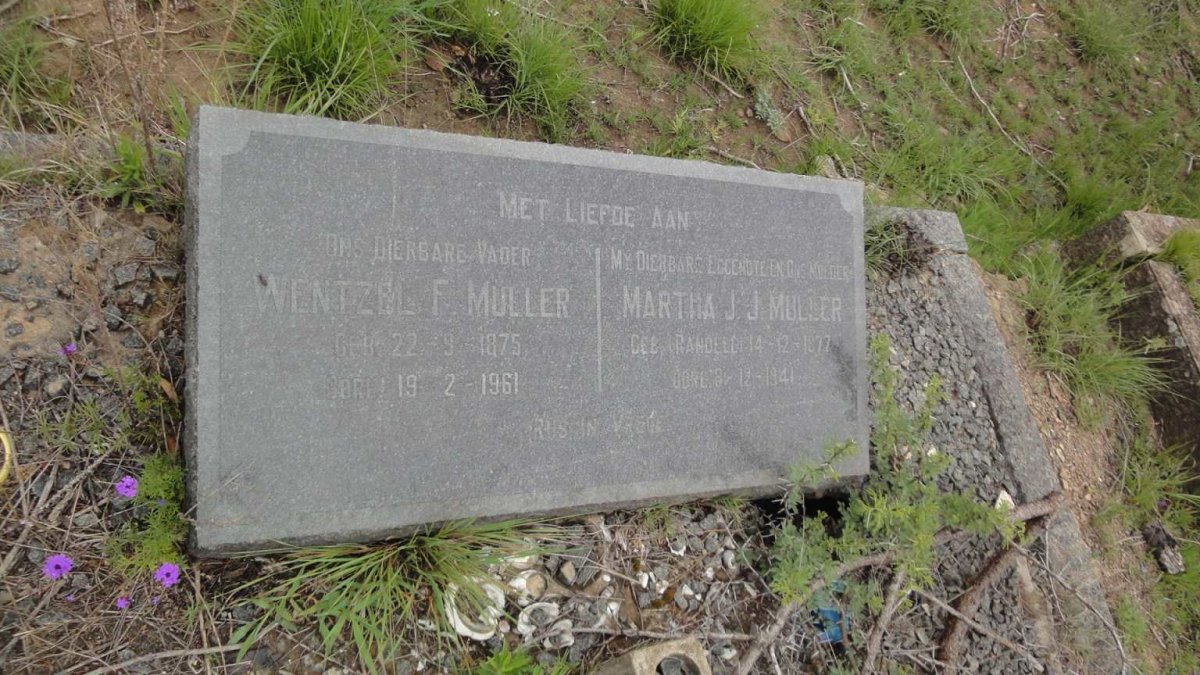 MULLER Wentzel F. 1875-1961 &amp; Martha J.J. RANDELL 1877-1941