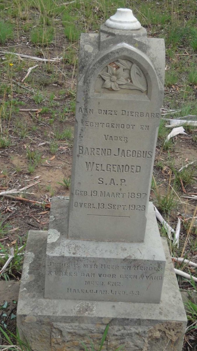 WELGEMOED Barend Jacobus 1897-1923