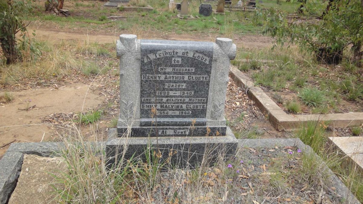 CLOETE Henry Arthur 1893-1940 &amp; Emily Malvina 1894-1943