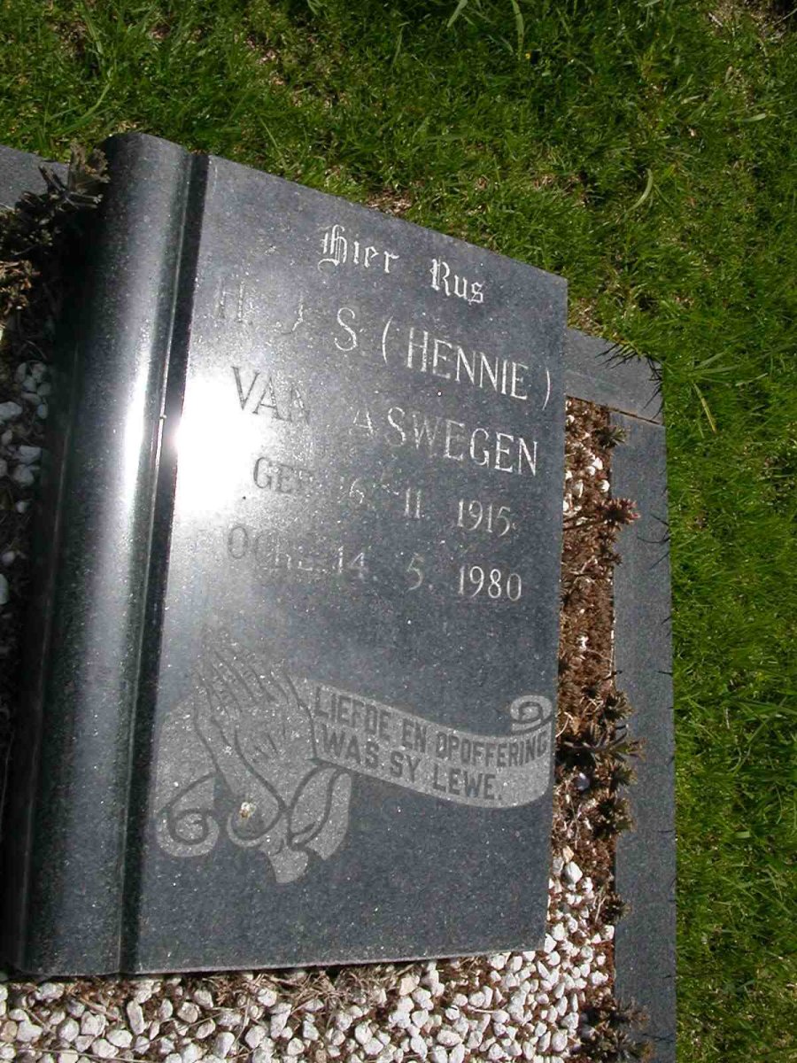 ASWEGEN H.J.S., van 1915-1980