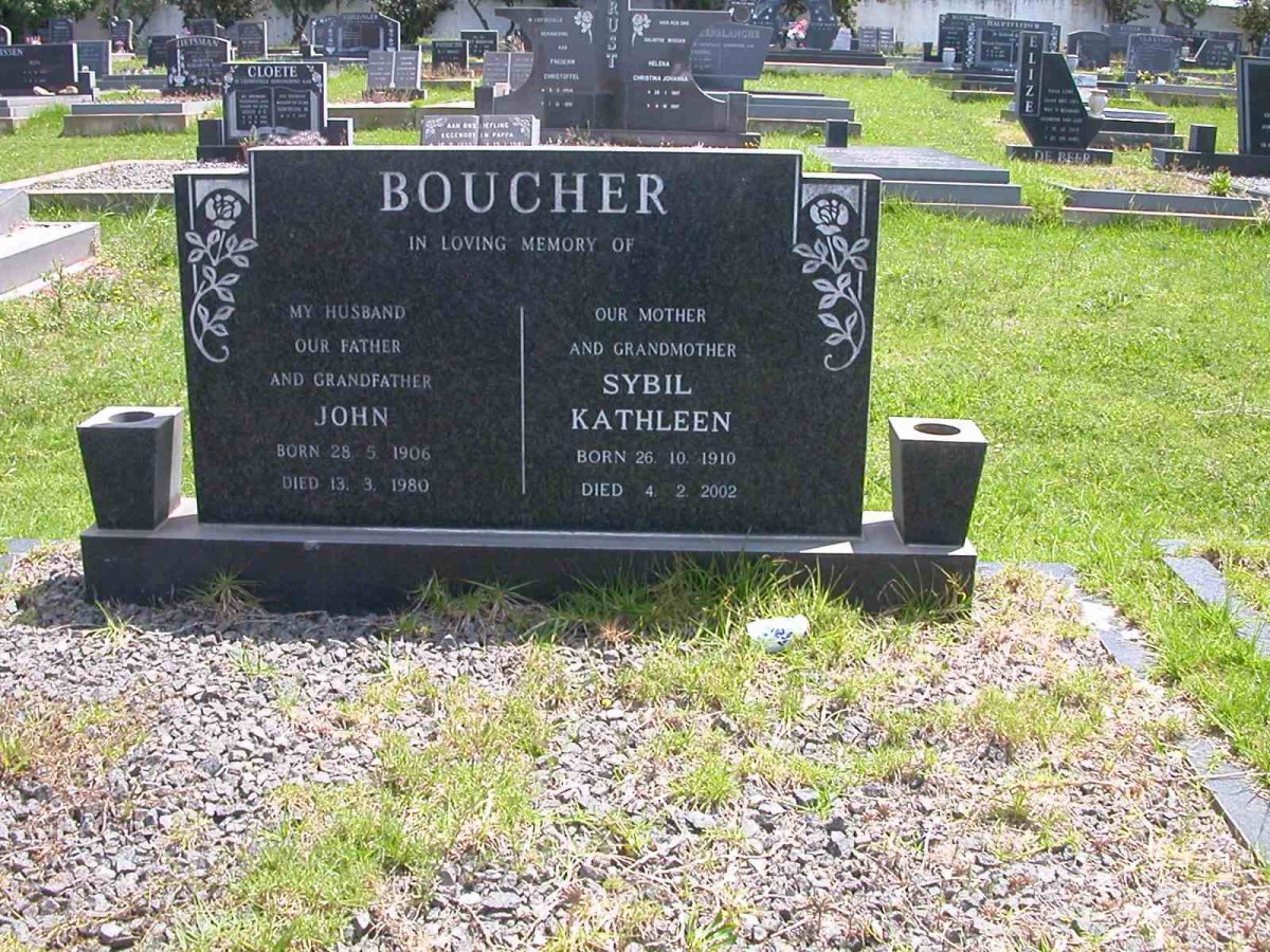 BOUCHER John 1906-1980 &amp; Sybil Kathleen 1910-2002