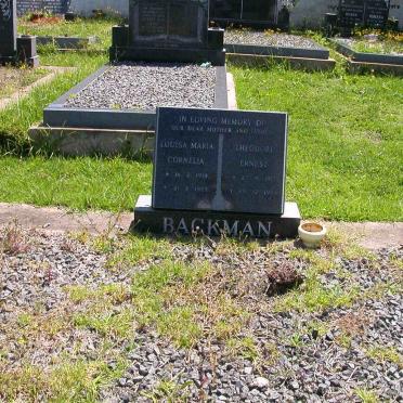 BACKMAN Theodore Ernest 1917-1988  &amp; Louisa Maria Cornelia 1919-1987