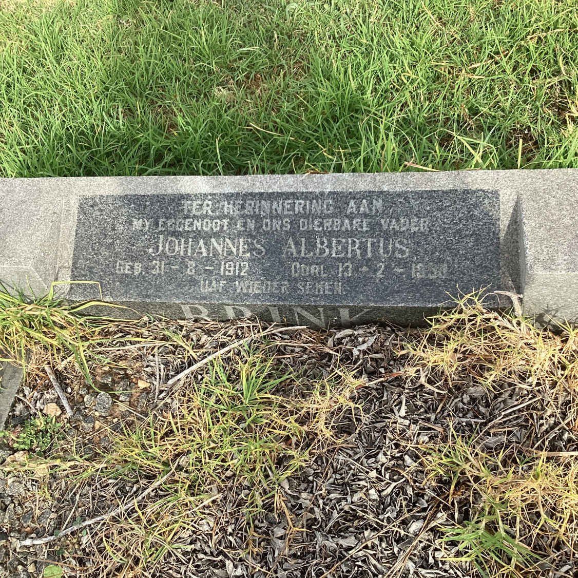 BRINK Johannes Albertus 1912-195?