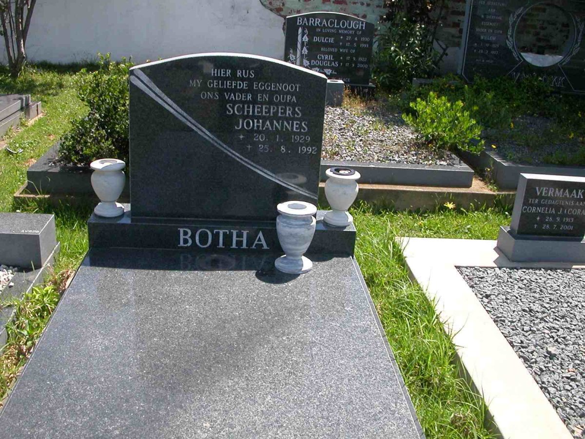 BOTHA  Scheepers Johannes 1929-1992