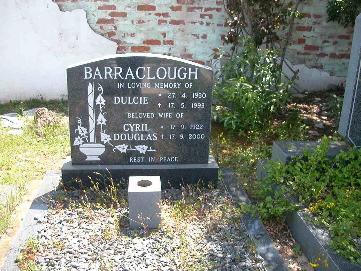 BARRACLOUGH Cyril Douglas 1922-2000 &amp; Dulcie 1930-1993