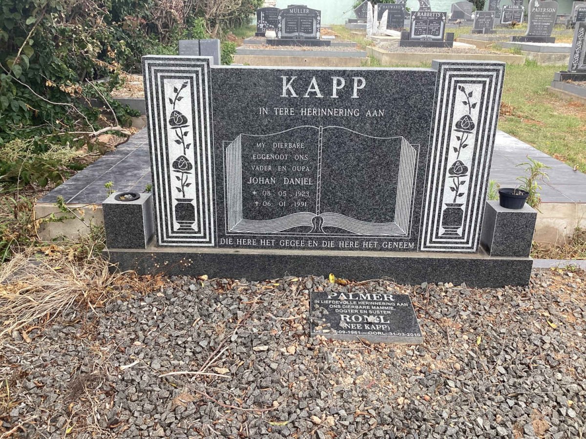 KAPP Johan Daniel 1923-1991 :: PALMER Ronel nee KAPP 1961-2010