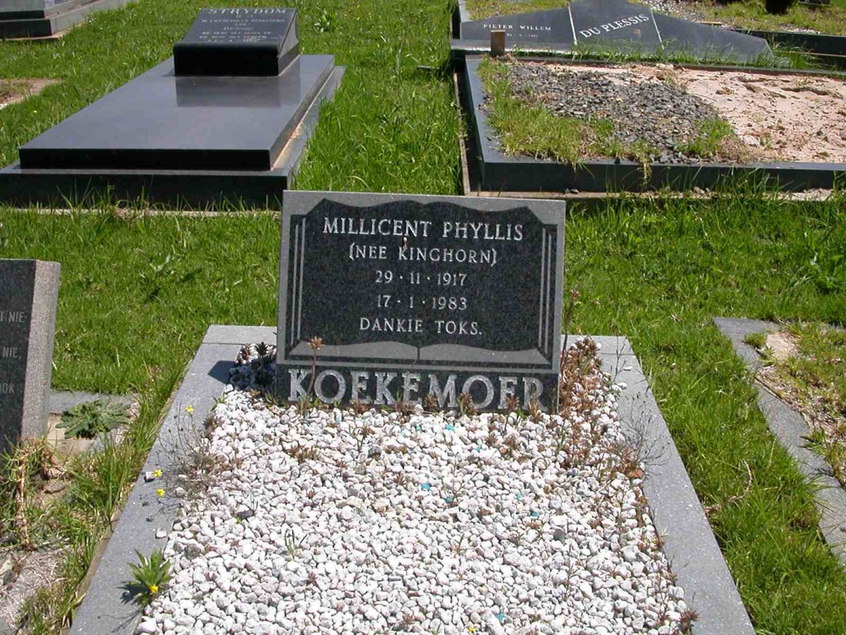 KOEKEMOER Millicent Phyllis nee KINGHORN 1917-1983