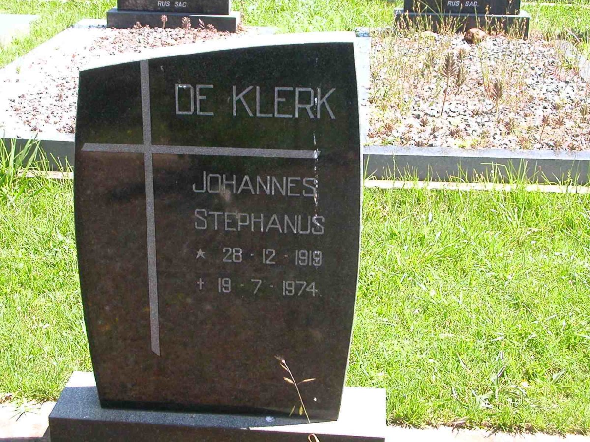 KLERK Johannes Stephanus, de 1919 -1974