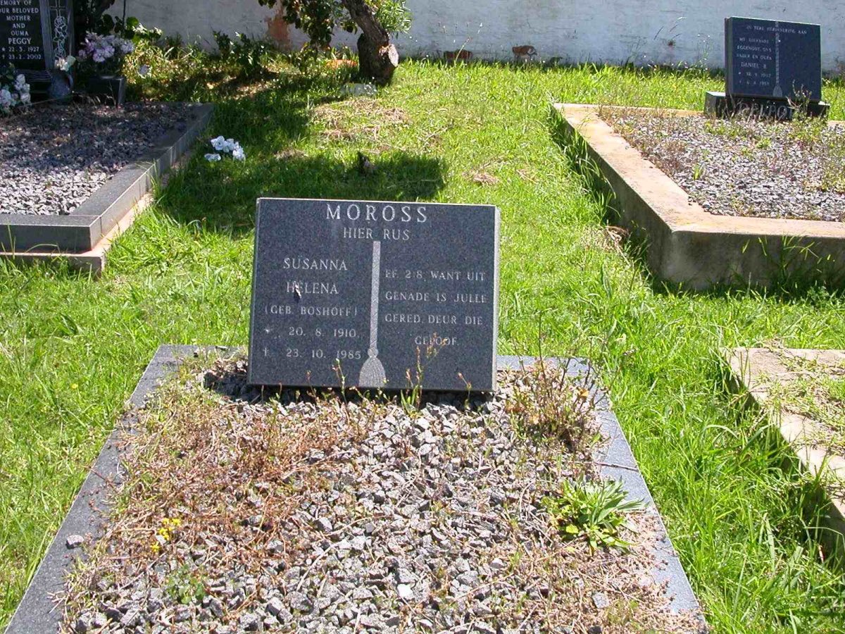 MOROSS Susanna Helena nee BOSHOFF 1910-1985