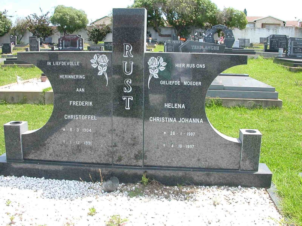 RUST Frederick Christoffel 1904-1991 &amp; Helena Christoffel Johanna 1907-1997