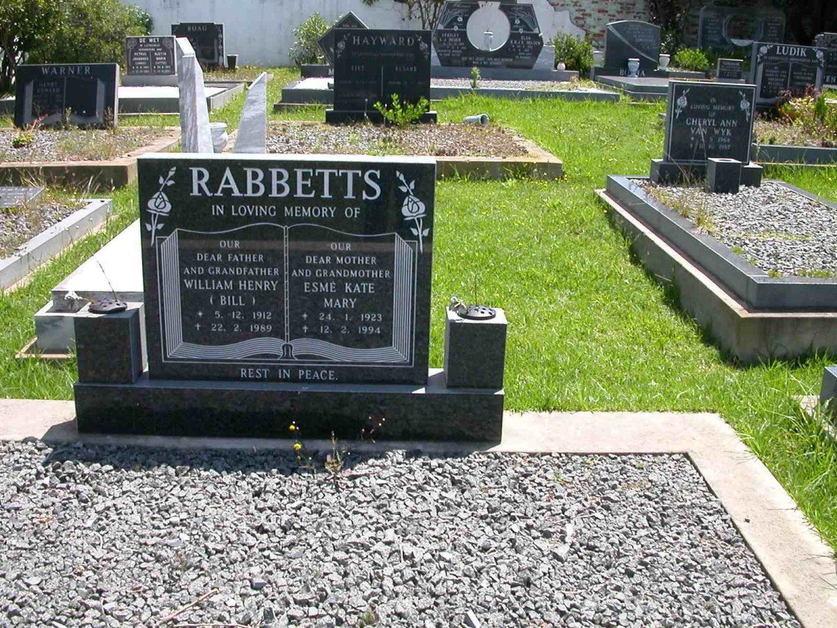 RABBETTS William Henry 1912-1989 &amp; Esme Kate Mary 1923-1994