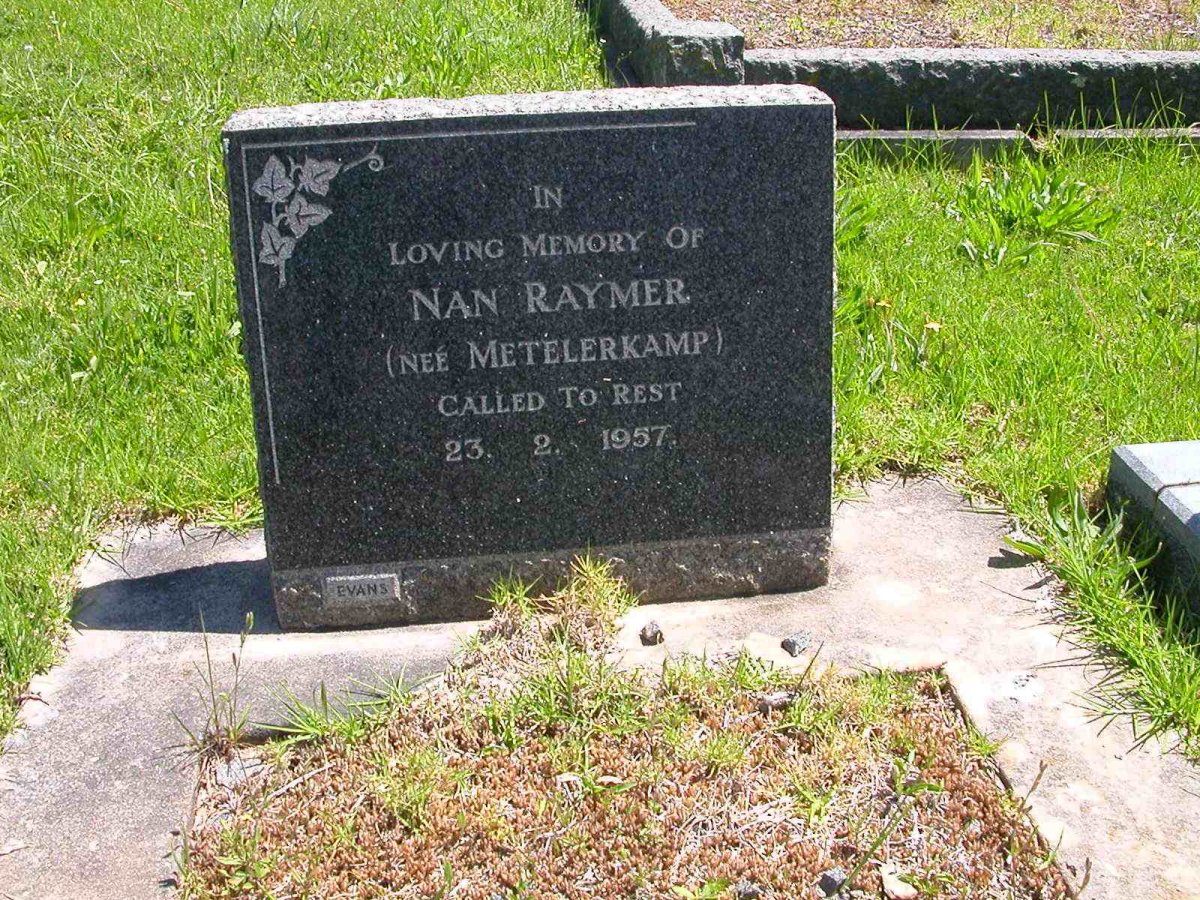 RAYMER Nan nee METELERKAMP  -1957