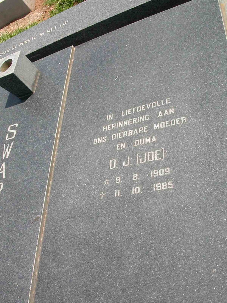 SWARTS D.J. 1909-1985
