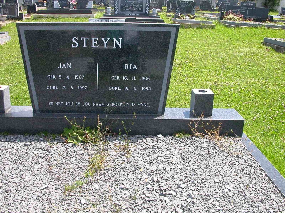 STEYN Jan 1907-1997 &amp; Ria 1906-1992