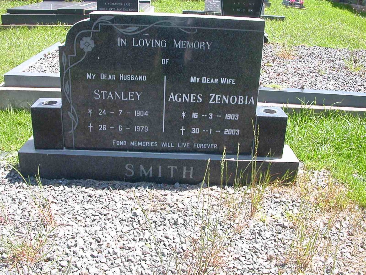 SMITH Stanley 1904-1979 &amp; Agnes Zenobia 1903-2003