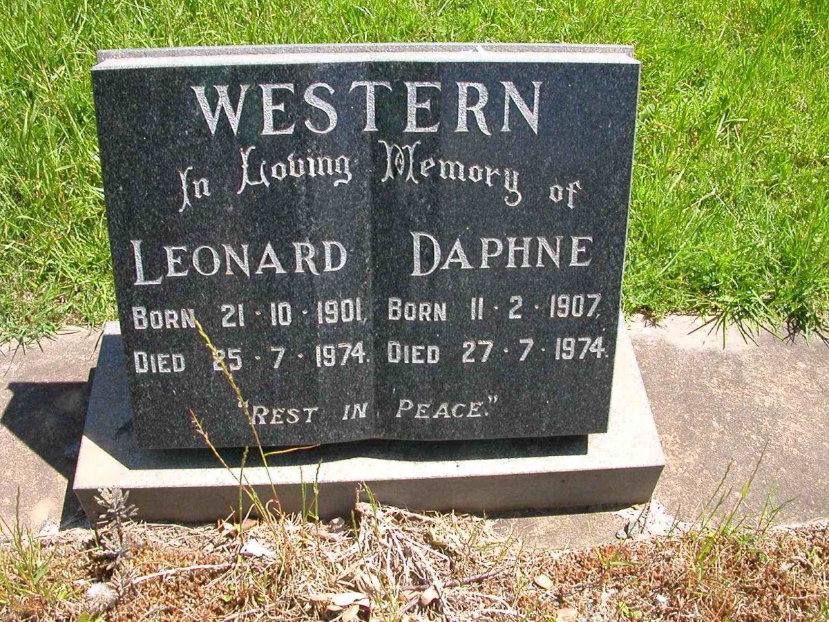 WESTERN Leonard 1901-1974 &amp; Daphne 1907 -1974