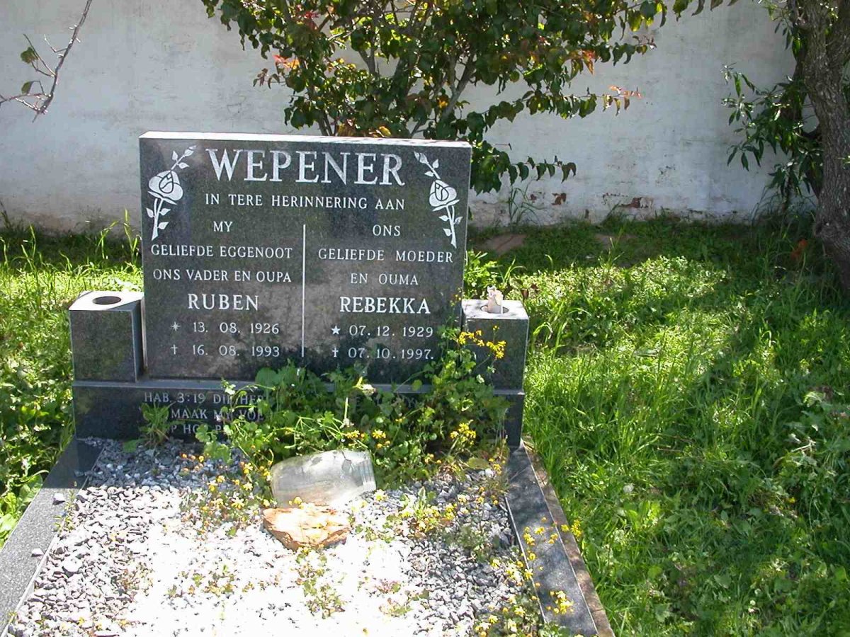 WEPENER Ruben 1926-1993 &amp; Rebekka 1929-1997