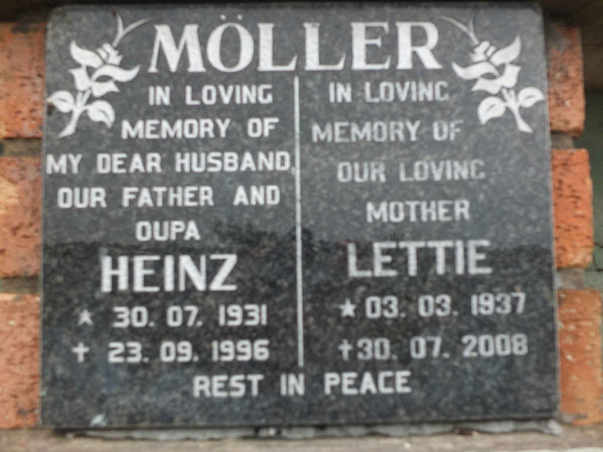MOLLER Heinz 1931-1996 &amp; Lettie 1937-2008