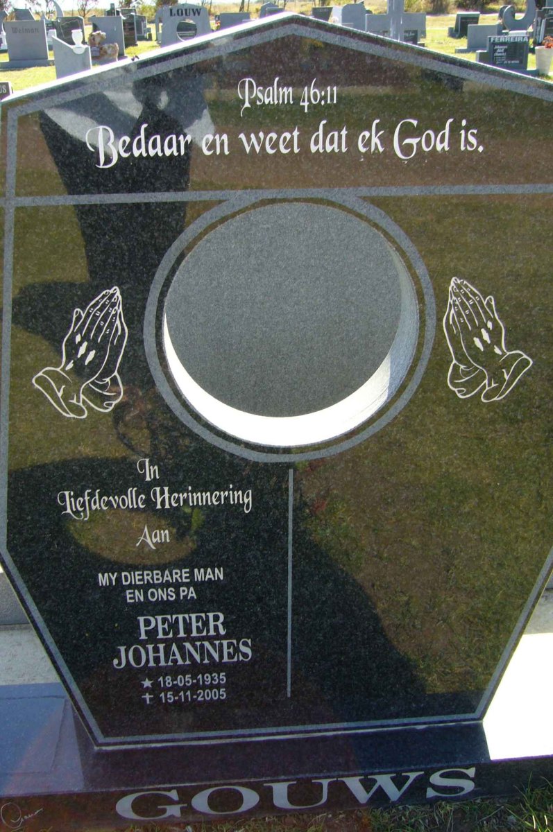 GOUWS Peter Johannes 1935-2005