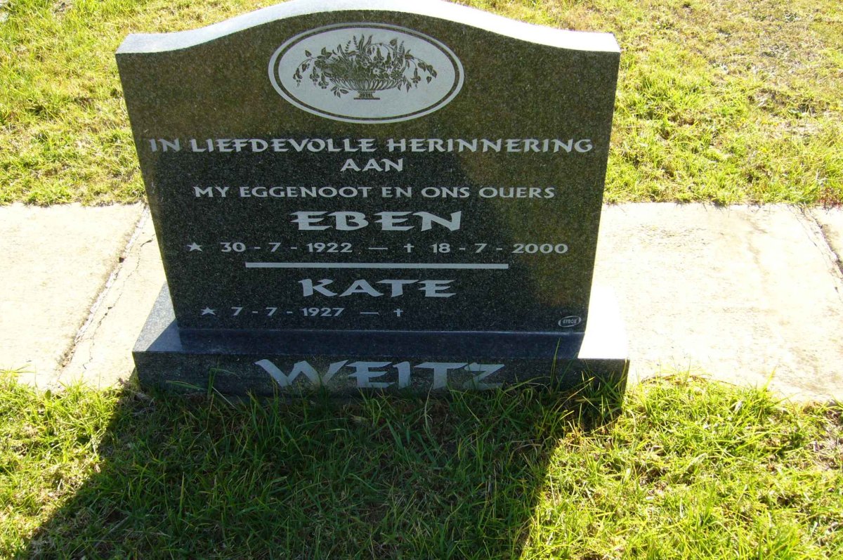 WEITZ Eben 1922-2000 &amp; Kate 1927-