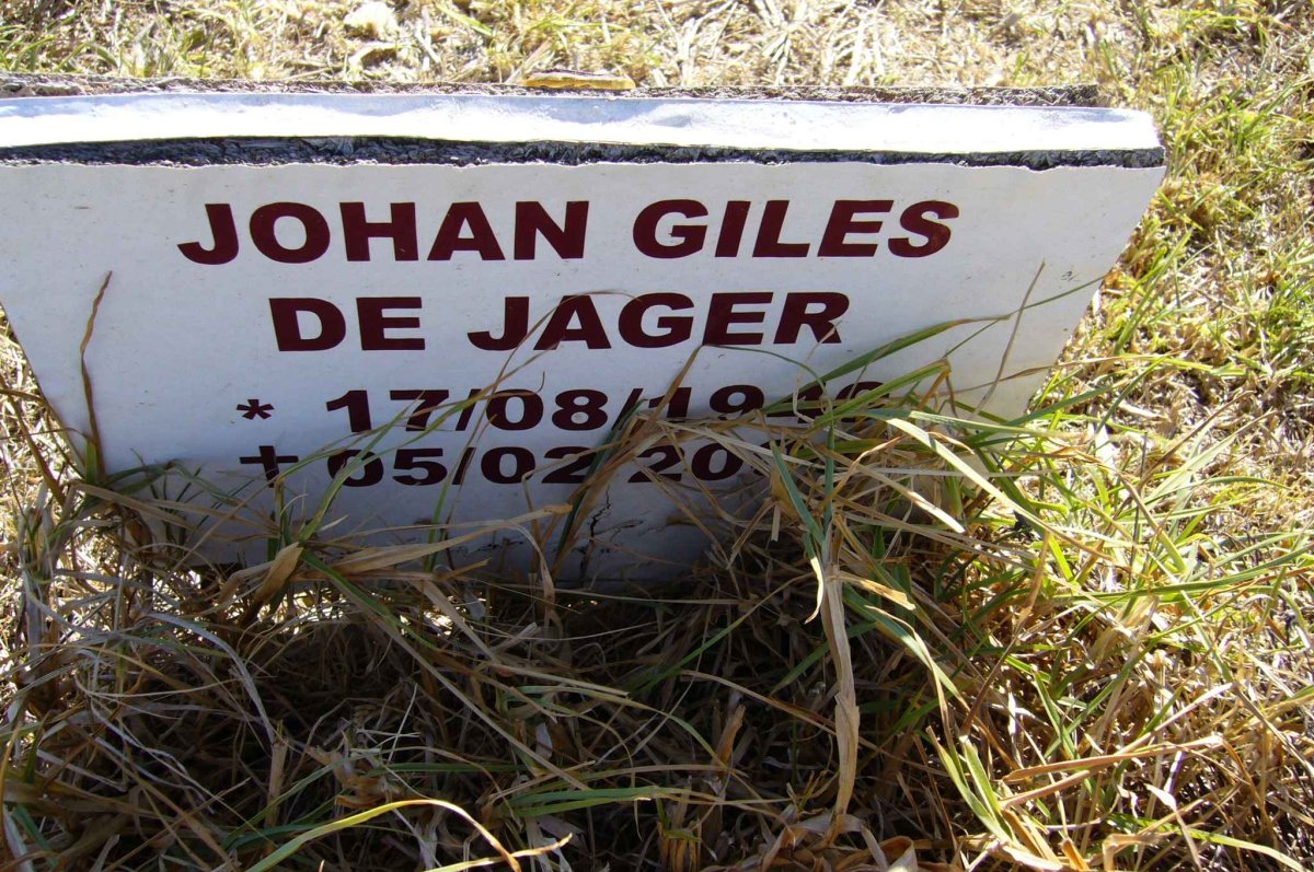 JAGER Johan Giles, de 1940-2006