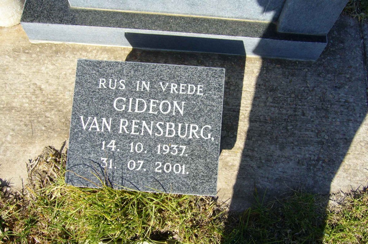 RENSBURG Gideon, van 1937-2001