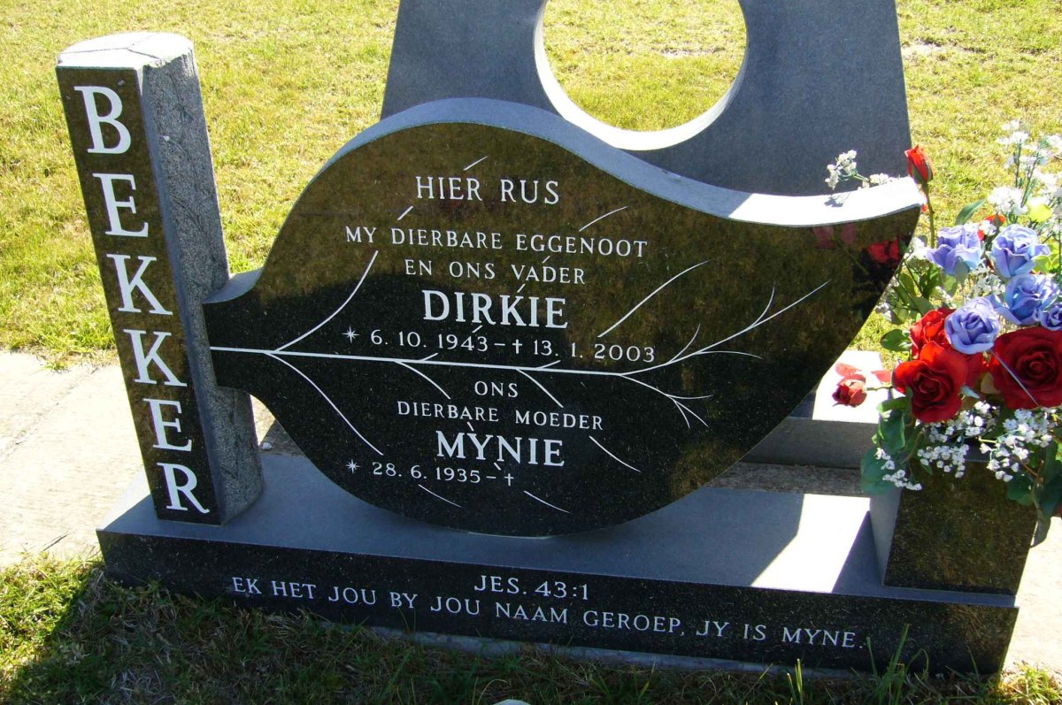 BEKKER Dirkie 1943-2003 &amp; Mynie 1935-