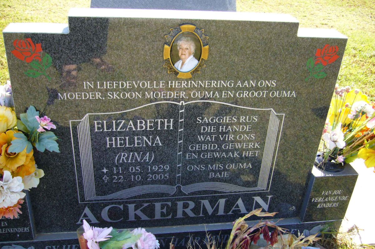 ACKERMAN Elizabeth Helen 1929-2005