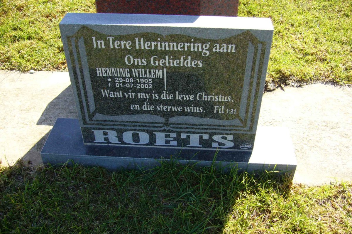 ROETS Henning Willem 1905-2002