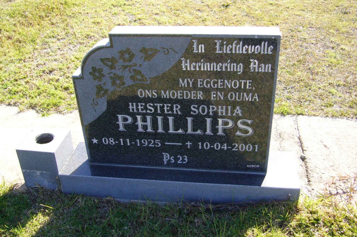 PHILLIPS Hester Sophia 1925-2001