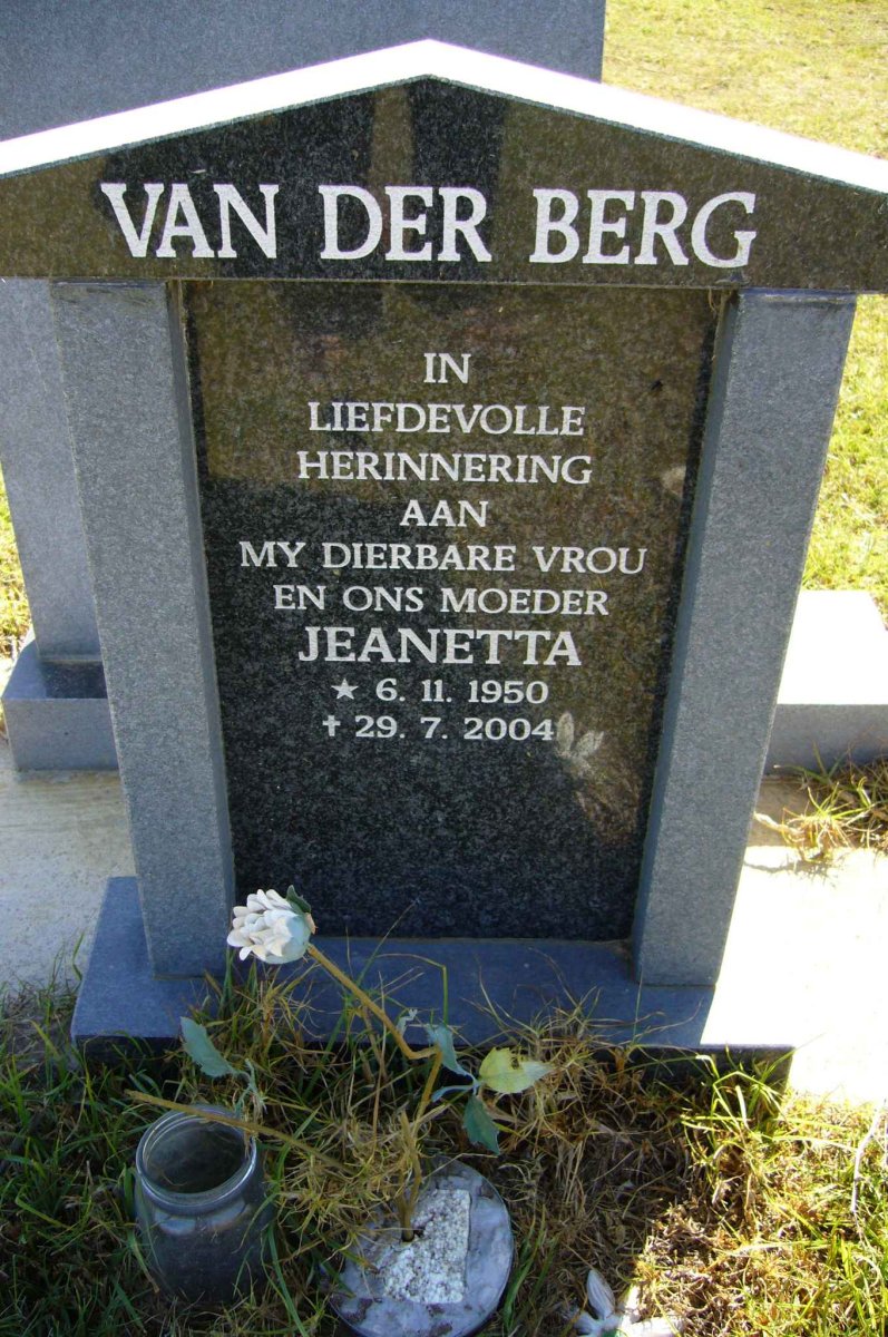 BERG Jeanetta, van der 1950-2004