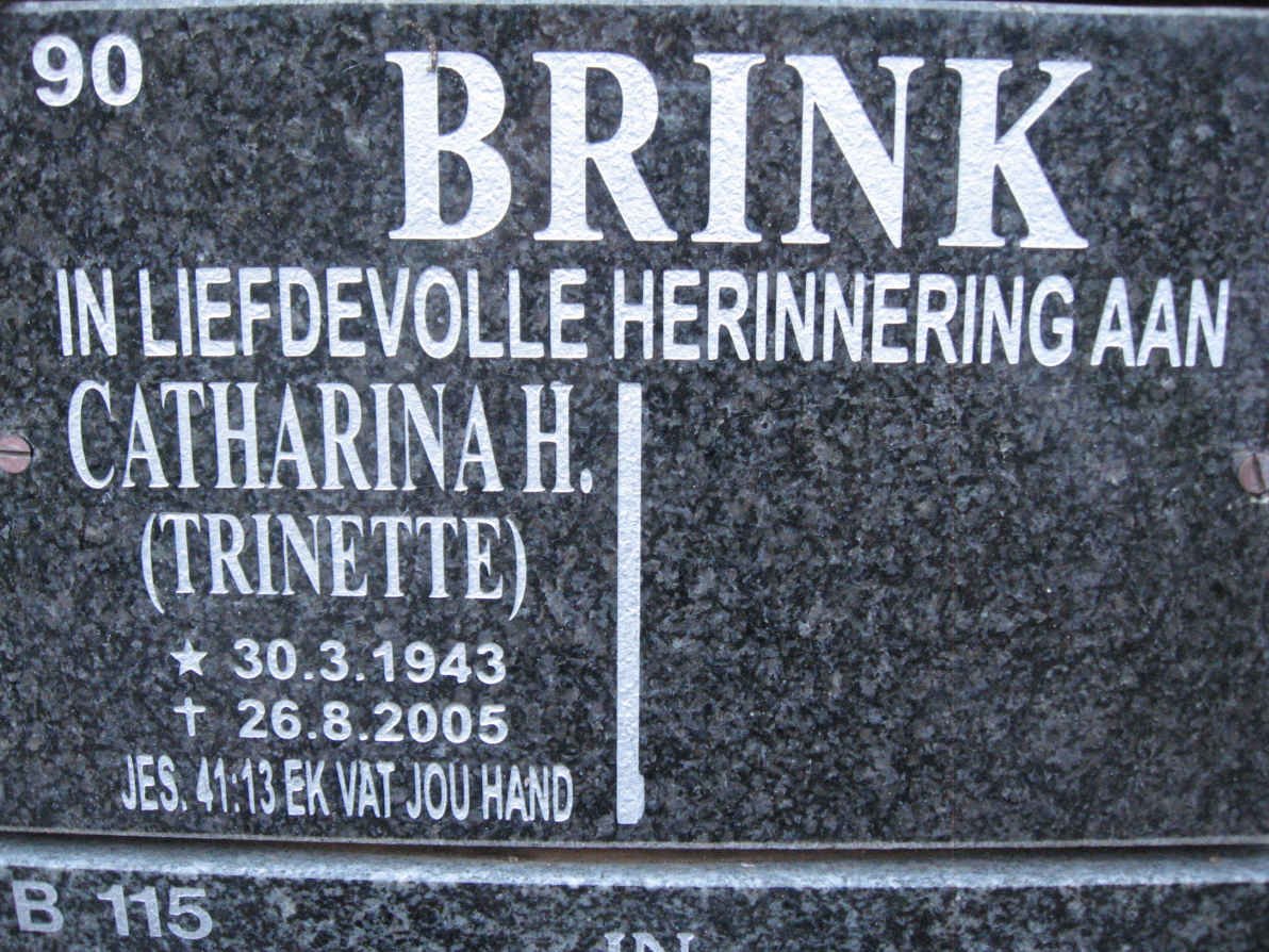 BRINK Catharina H. 1943-2005