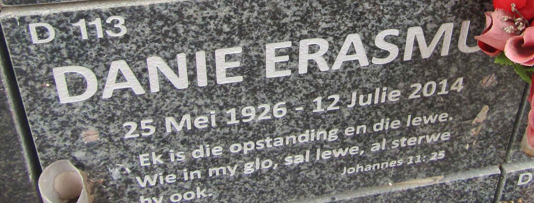 ERASMUS Danie 1926-2014