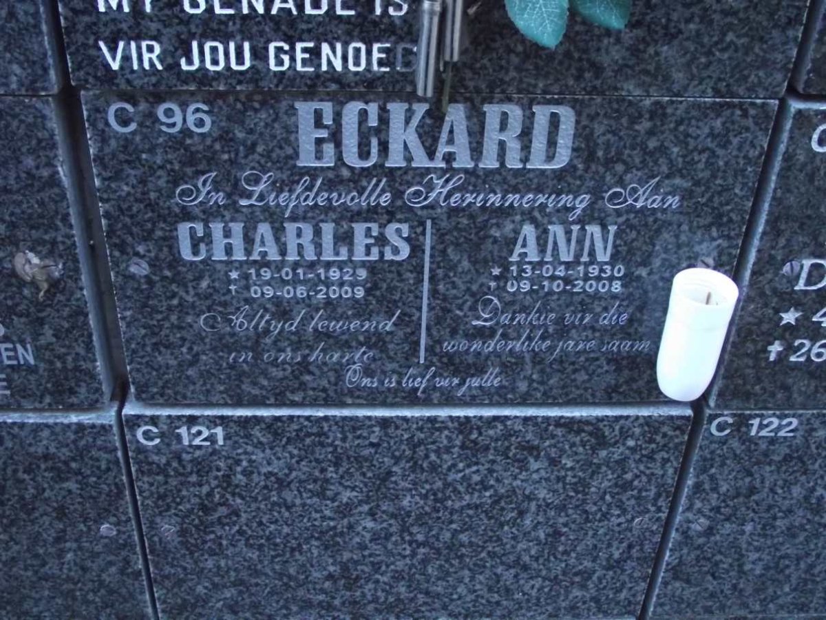 ECKARD Charles 1929-2009 &amp; Ann 1930-2008