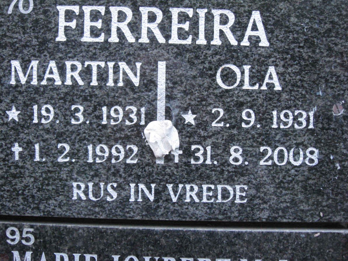 FERREIRA Martin 1931-1992 &amp; Ola 1931-2008