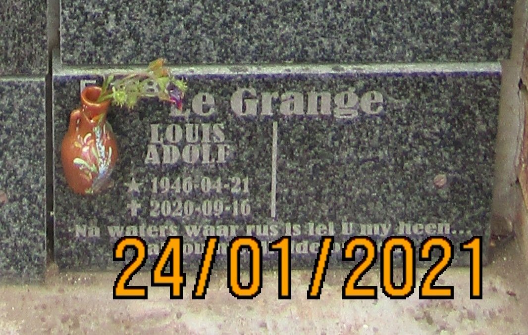 GRANGE Louis Adolf, le 1946-2020