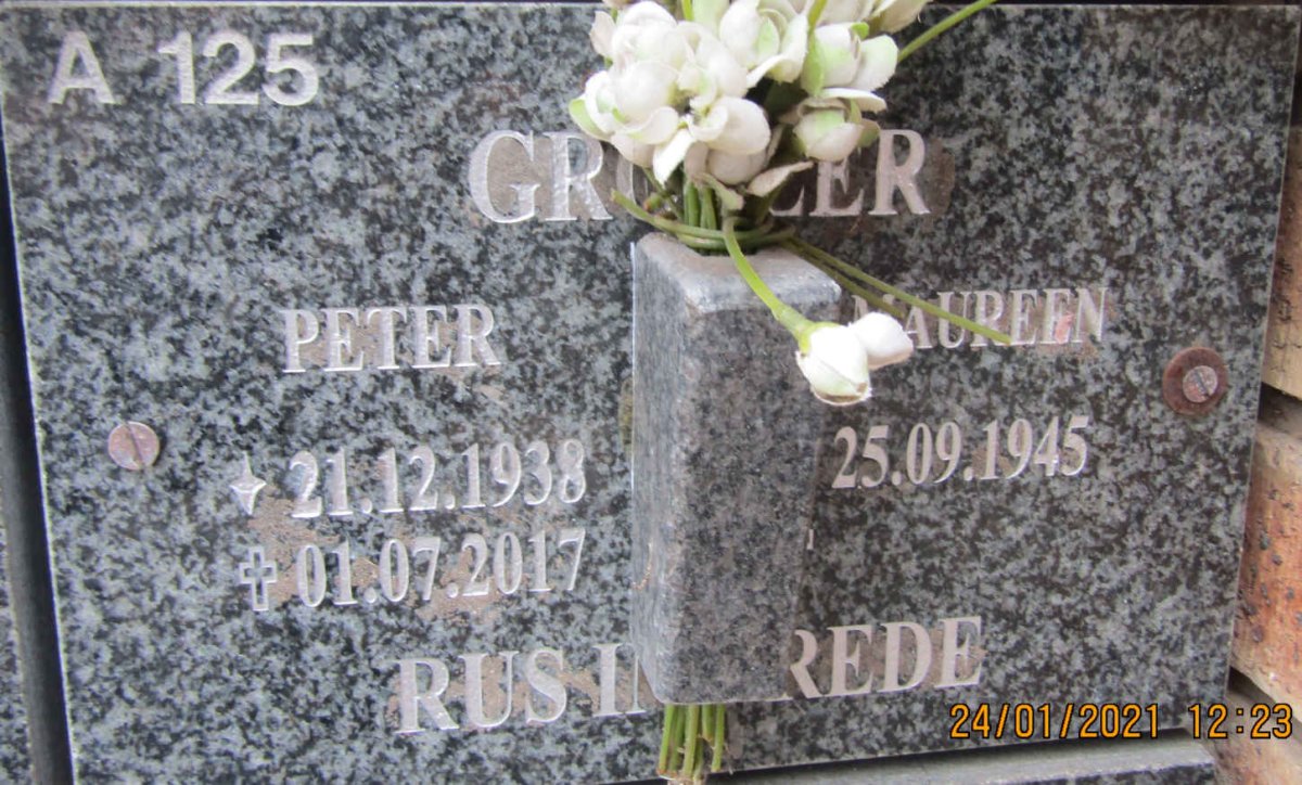 GROBLER Peter 1938-2017 &amp; Maureen 1945-