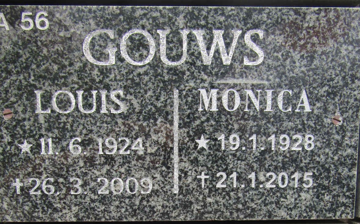 GOUWS Louis 1924-2009 &amp; Monica 1928-2015