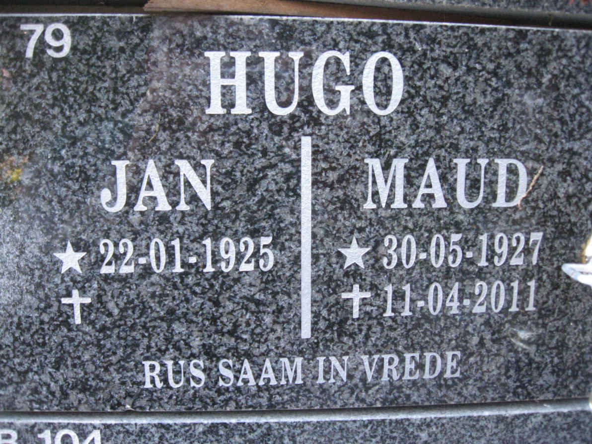 HUGO Jan 1925- &amp; Maud 1927-2011