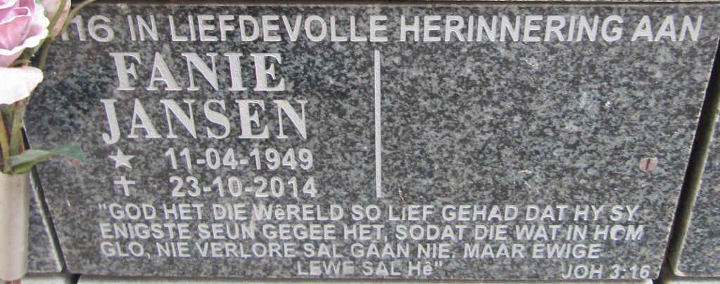 JANSEN Fanie 1949-2014