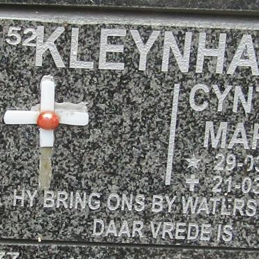 KLEYNHANS Cynthia Maria 1939-2014