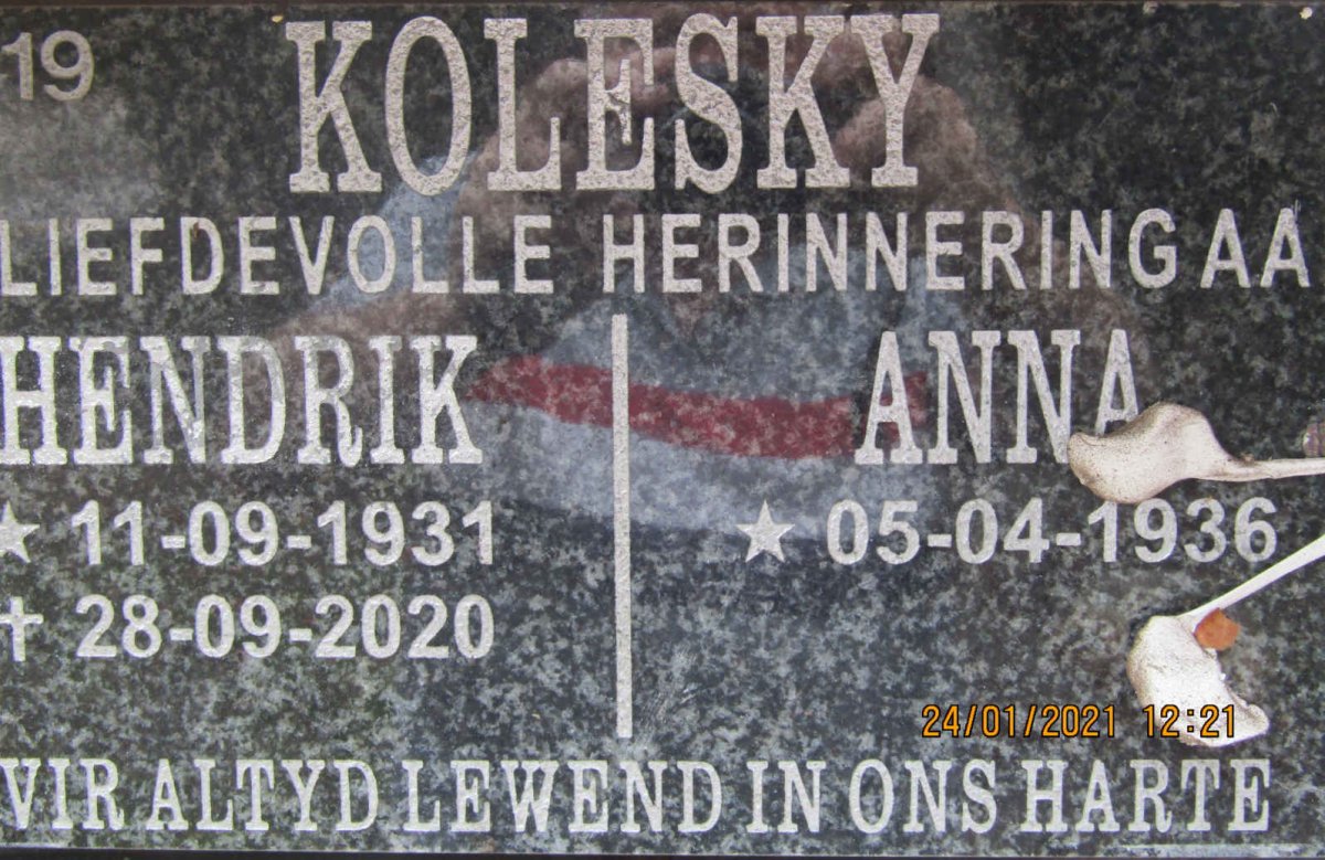 KOLESKY Hendrik 1931-2020 &amp; Anna  1936-