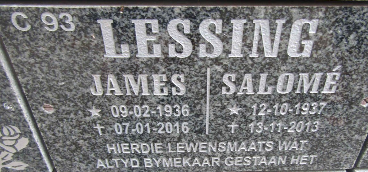 LESSING James 1936-2016 &amp; Salome 1937-2013