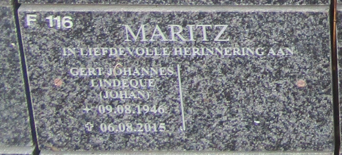 MARITZ Gert Johannes Lindeque 1946-2015