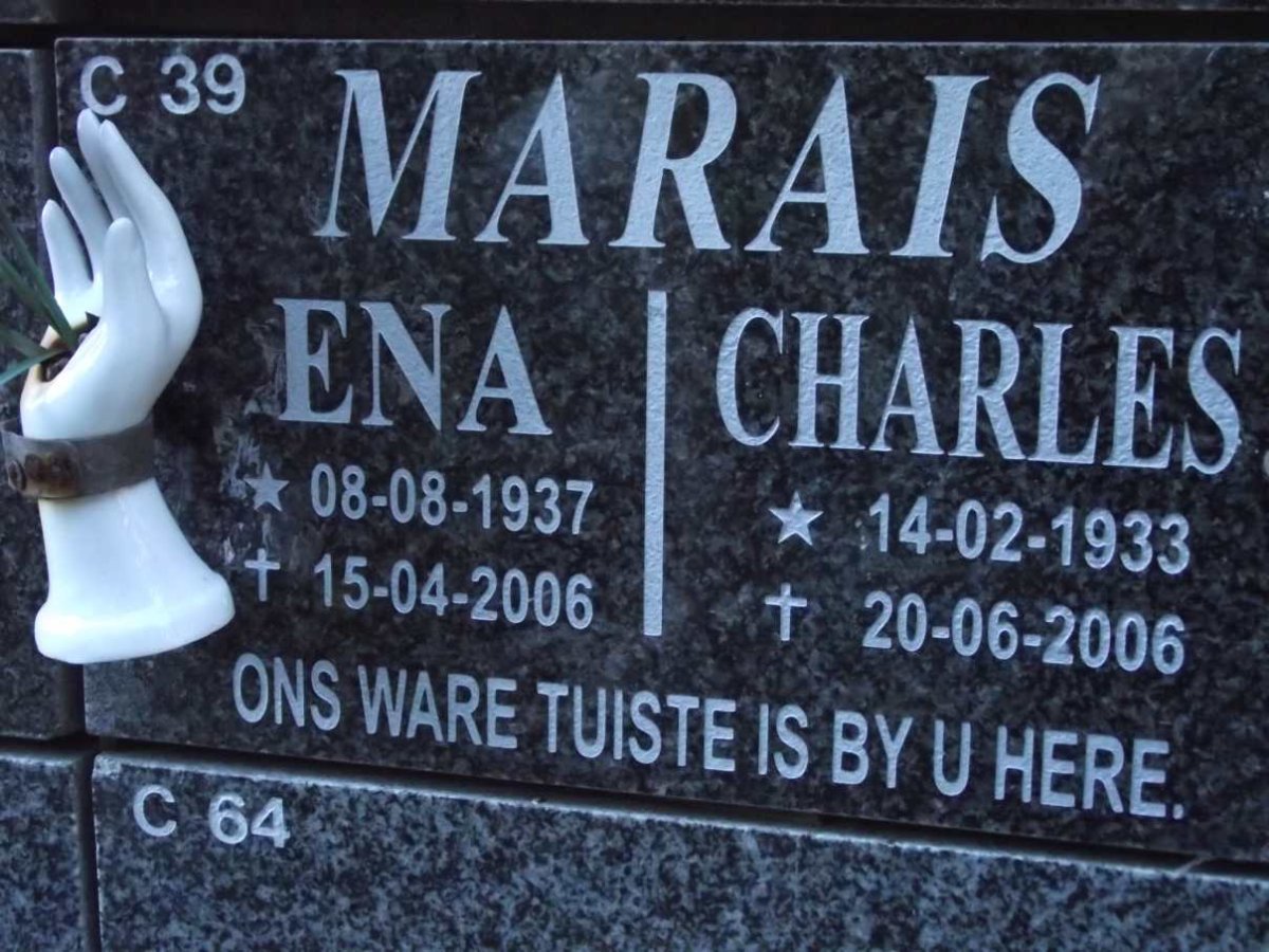 MARAIS Charles 1933-2006 &amp; Ena 1937-2006