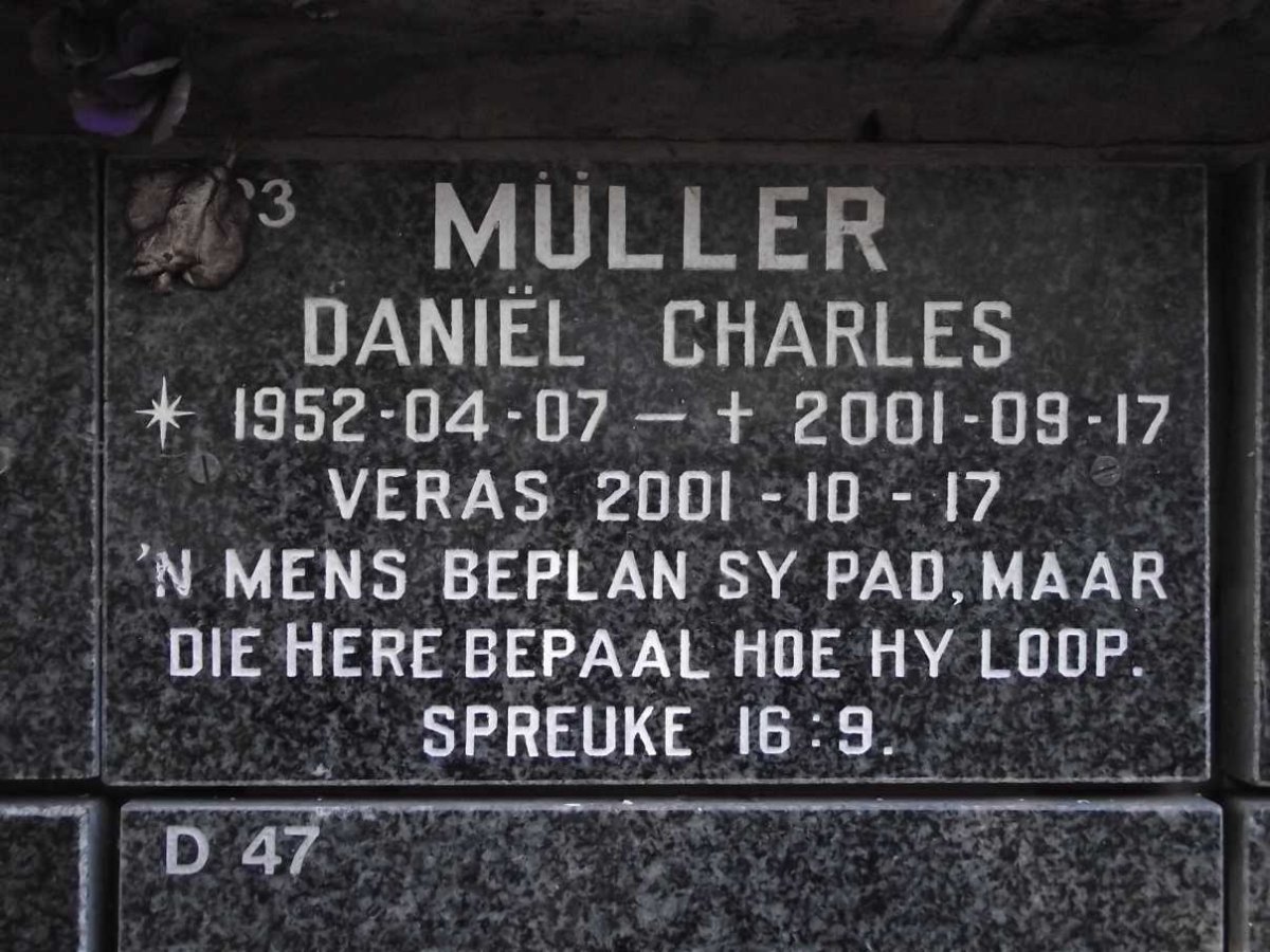 MULLER Daniel Charles 1952-2001